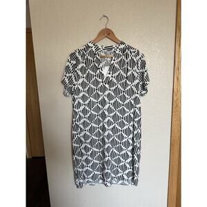 Mary Square Krista Dress Size Small Read Between The Lines Viscose White Black